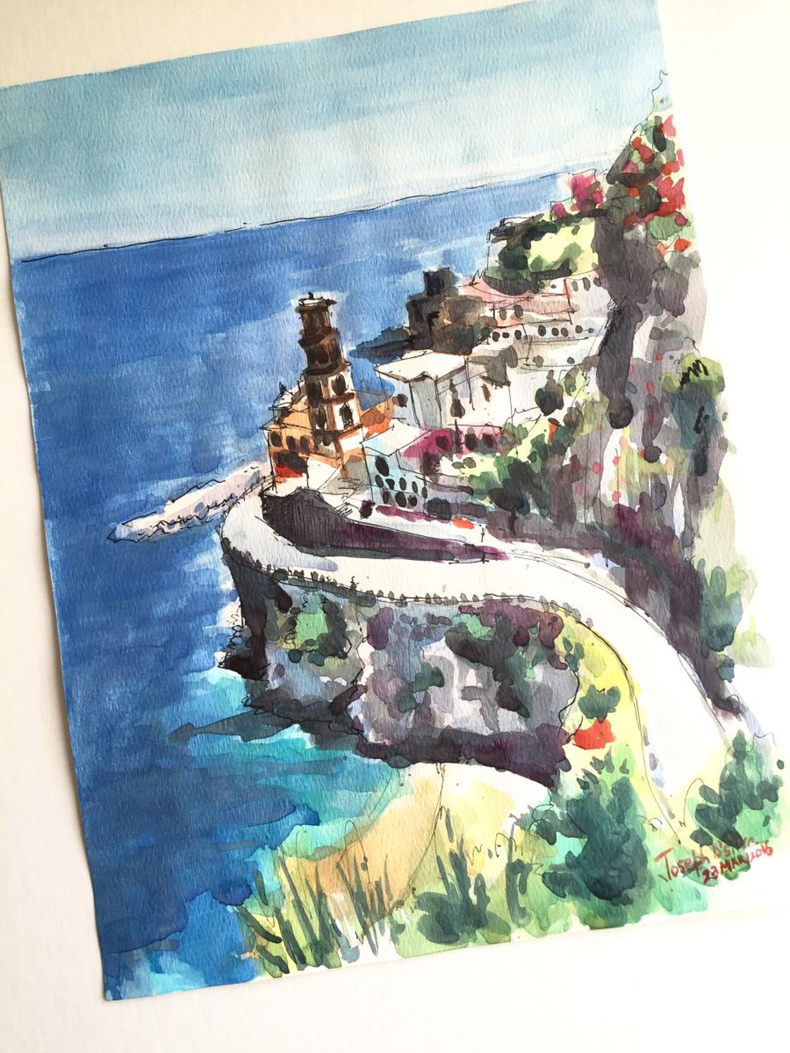 Italian Summer Collection Amalfi Coast Watercolor Clip 