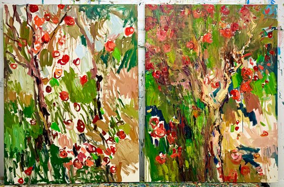 An orchard. Diptych