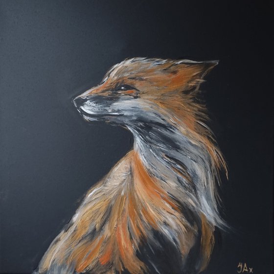 Windy day, fox painting