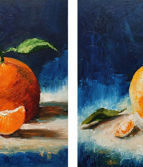 Tangerines (diptych) by Yulia Berseneva