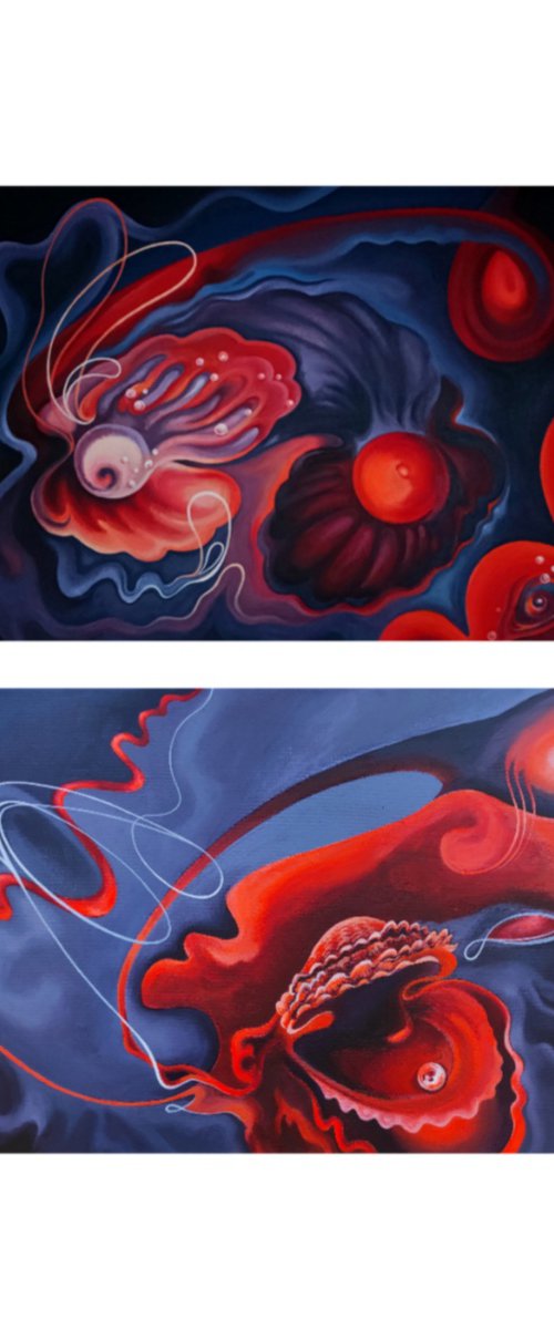 The glow of the abyss (diptych) by Tetiana Borys
