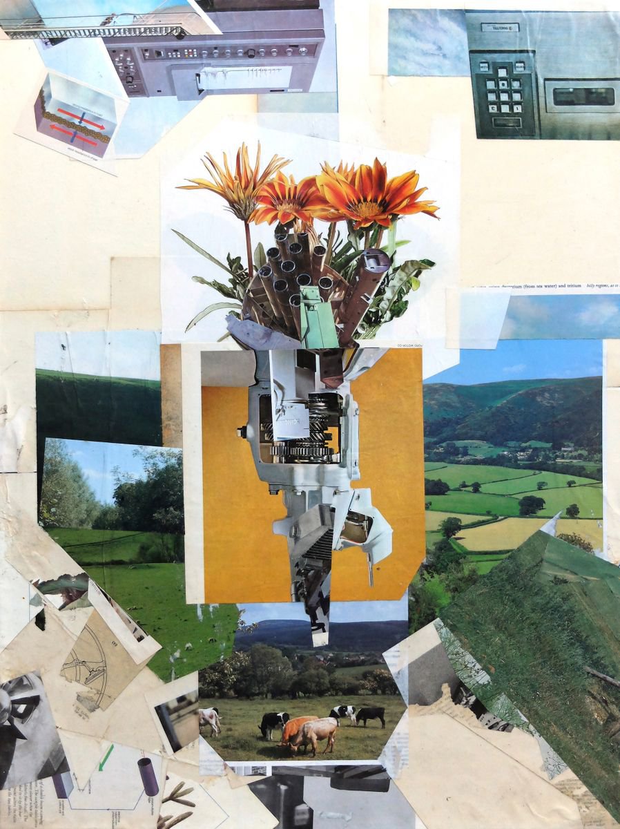 Landscape Collage By Benjamin West, 18 X 24, From The Land, Original Artwork