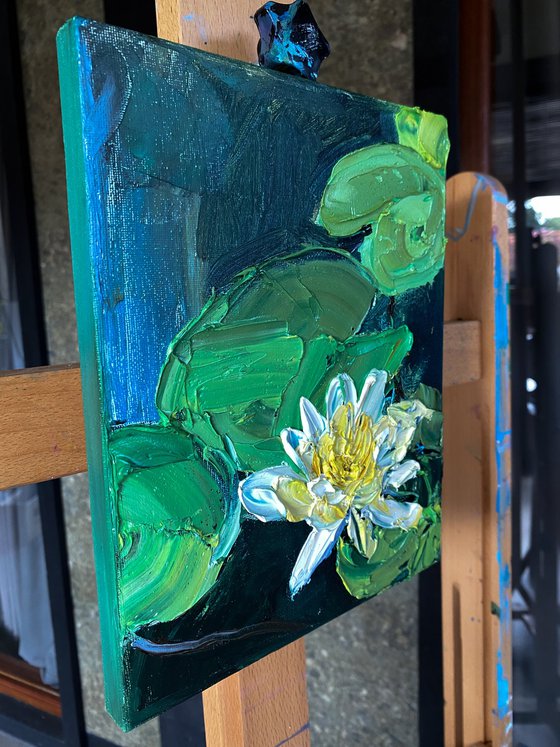 Water Lily — Palette Knife Oil Study