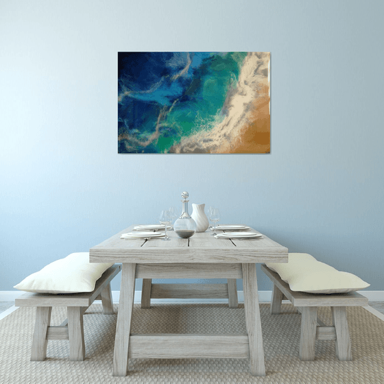 "Sea Wave" Resin Large painting