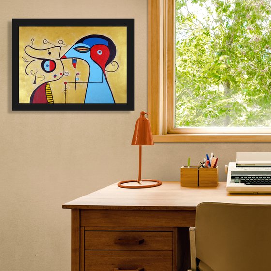 Meeting with a mentor (inspired by Joan Miró)