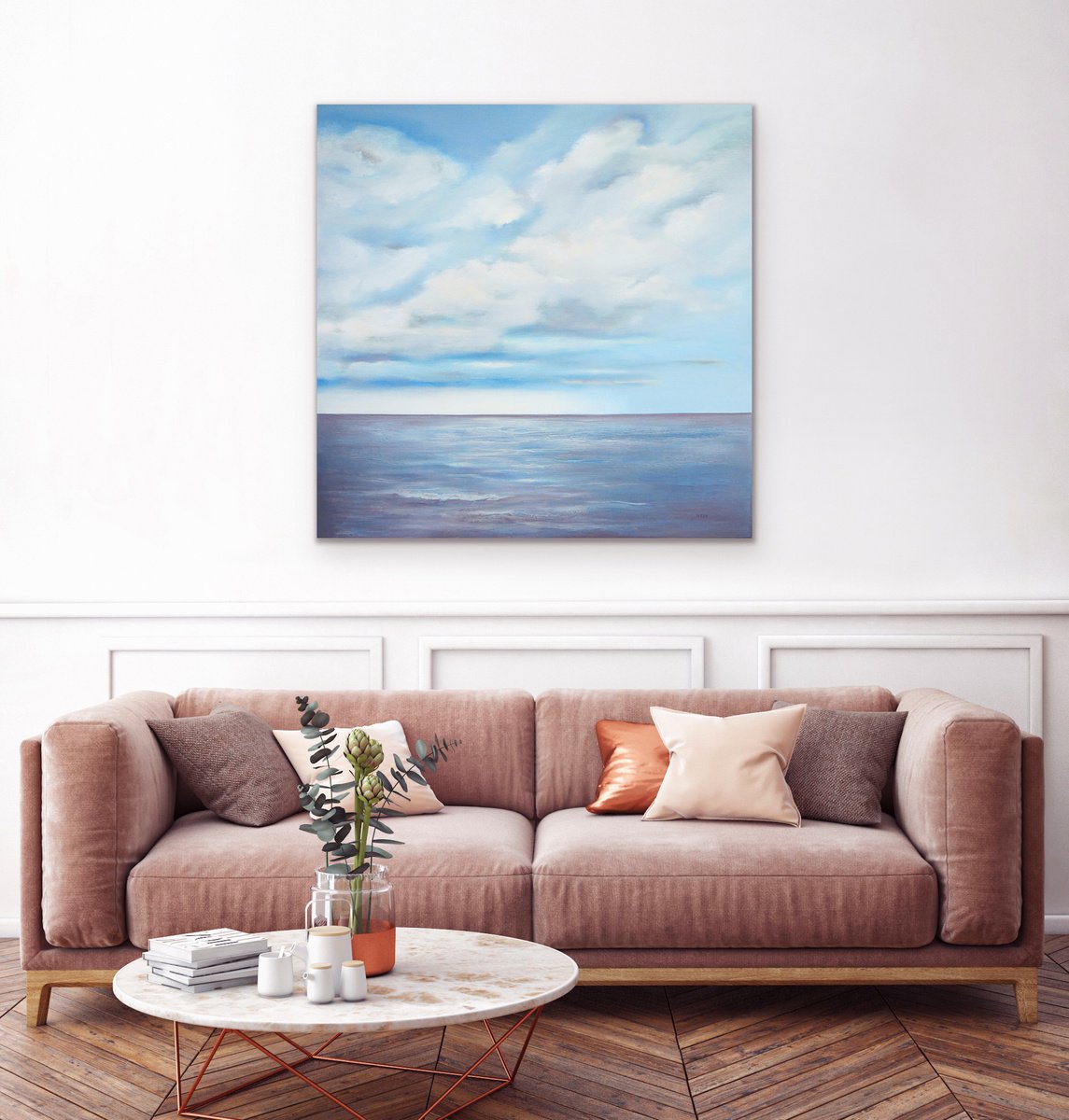 A large seascape painting Dreamy Ocean by Olesia Grygoruk