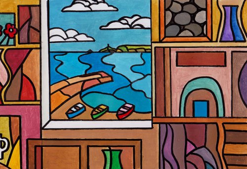 Interior with Sennen Cove view by Tim Treagust