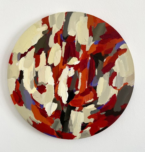 KALEIDOSCOPE/Round abstract acrylic painting