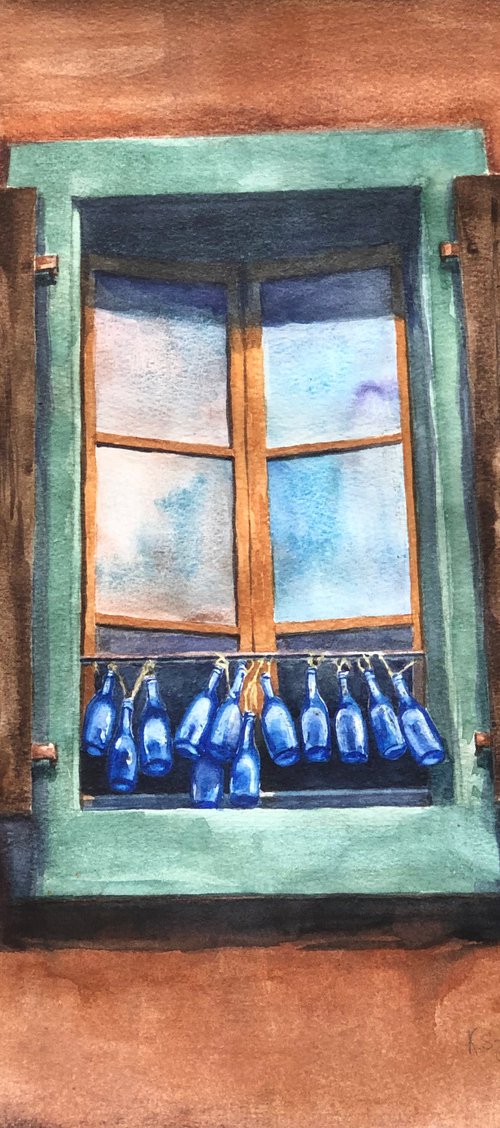 Window in Cully by Krystyna Szczepanowski