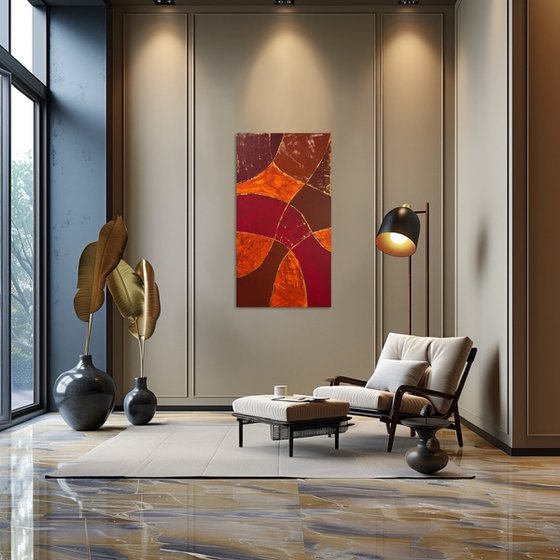 Gilded Currents 60x90х2 cm