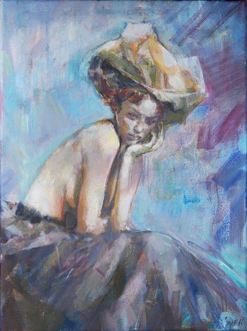 Girl  in a hat by Aleksandra Galas