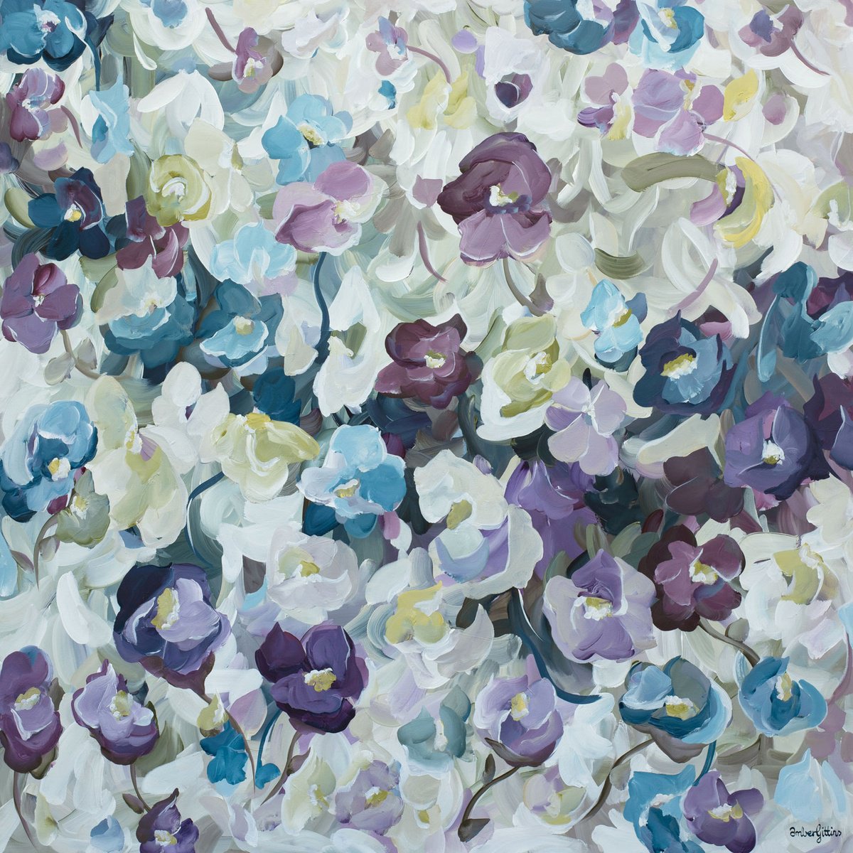 Tranquil Poppies By Amber Gittins, 40 X 40, Artwork For Sale On Artfinder