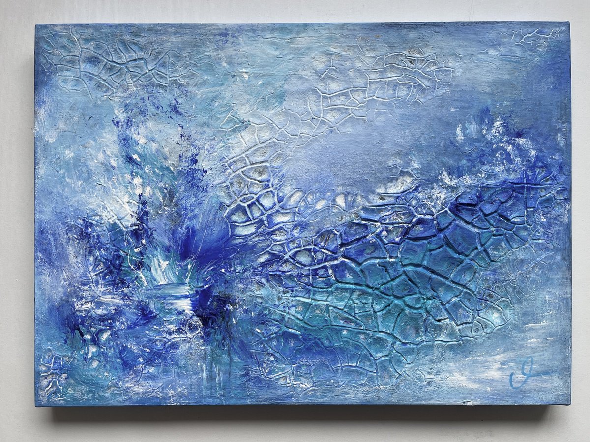 Impressionistic Abstract Acrylic Painting By Maria Bevilacqua-Fischer, 28 X 20", New Possibilities No. 4, Original Artwork