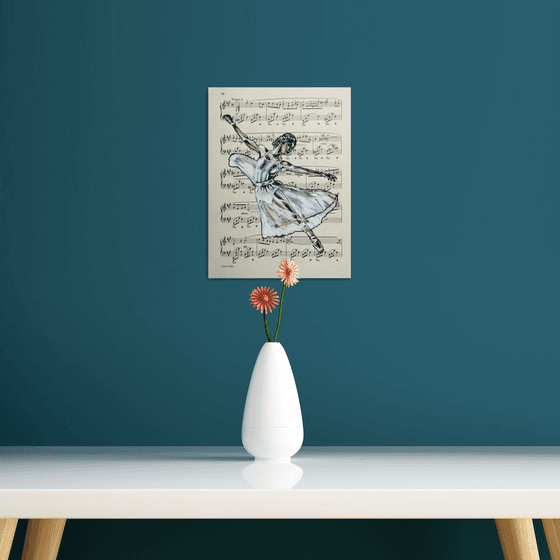 Ballerina LII - Vintage Music Page, GIFT idea