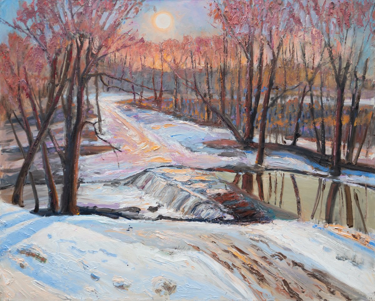 Evening At The Waterfall By Vyacheslav Onyshchenko, 35 X 28, Artwork For Sale On Artfinder