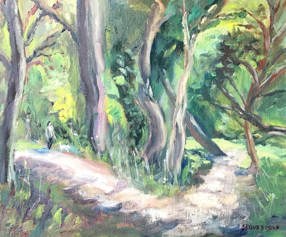 A Walk in the Woods An original oil painting by Julian Lovegrove Art