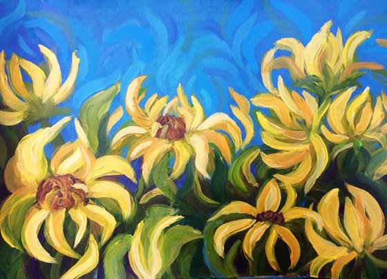 Sunflower no 1  Impressionist painting