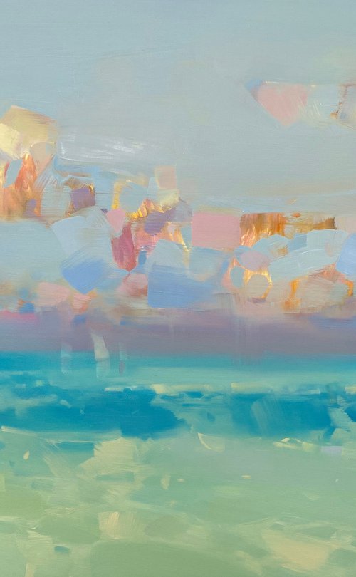 Sunset, Original oil painting, Handmade artwork, One of a kind by Vahe Yeremyan