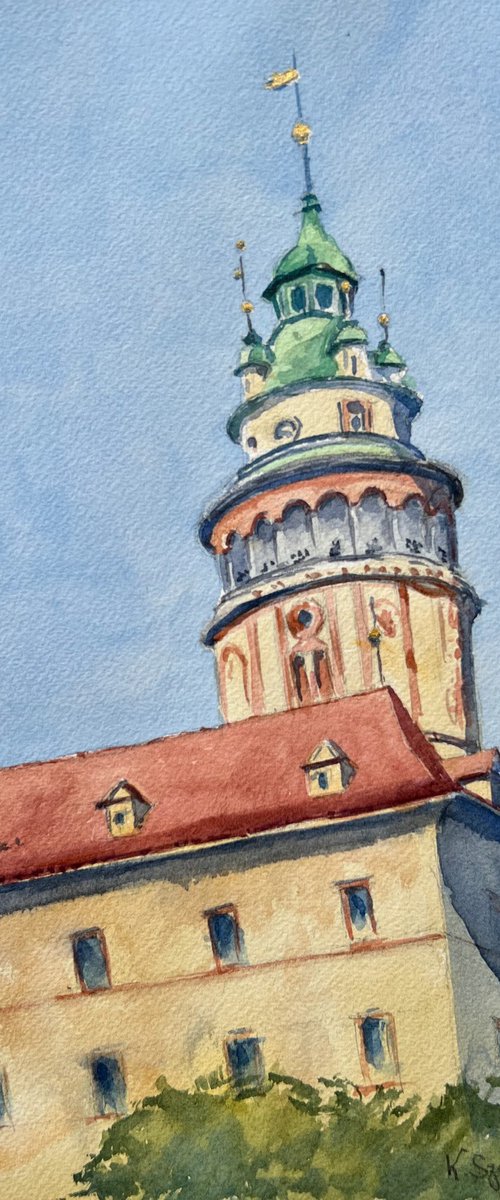 The castle at Český Krumlov by Krystyna Szczepanowski