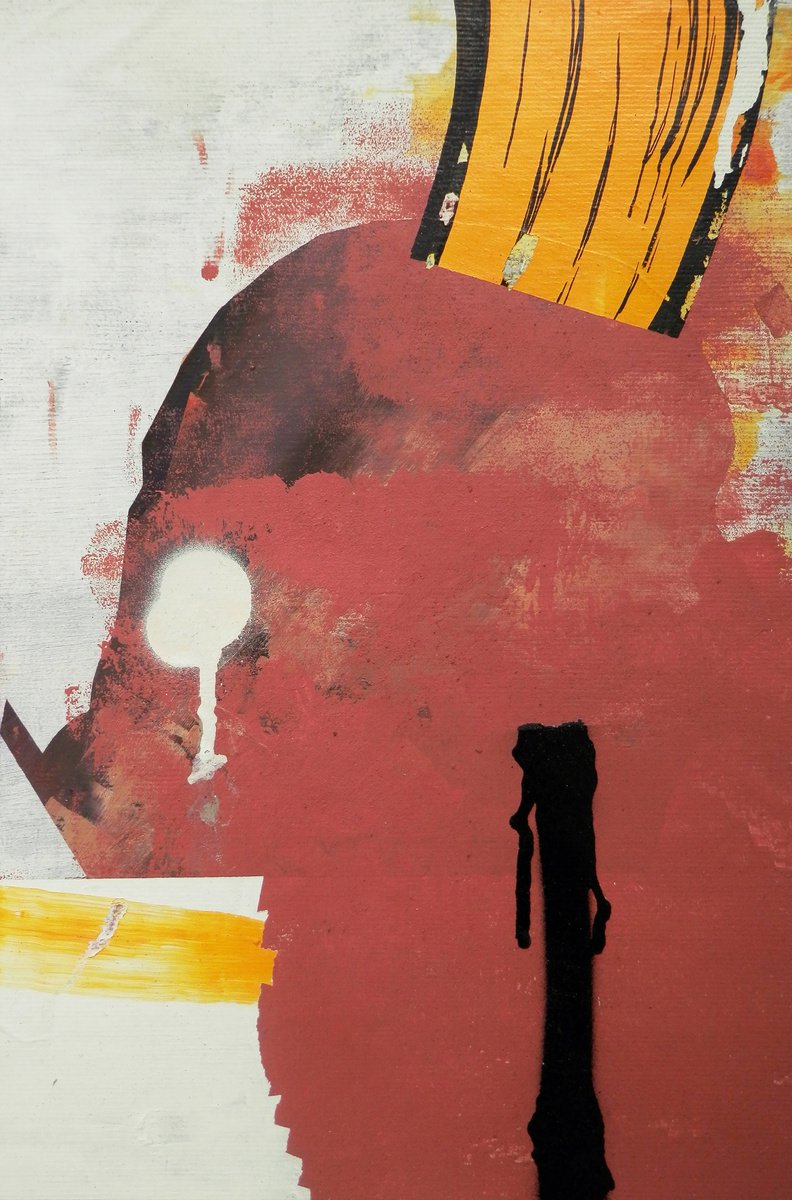 Urban And Pop Abstract Acrylic Painting By Milos Hronec, 8 X 12", Gymnast, Original Artwork