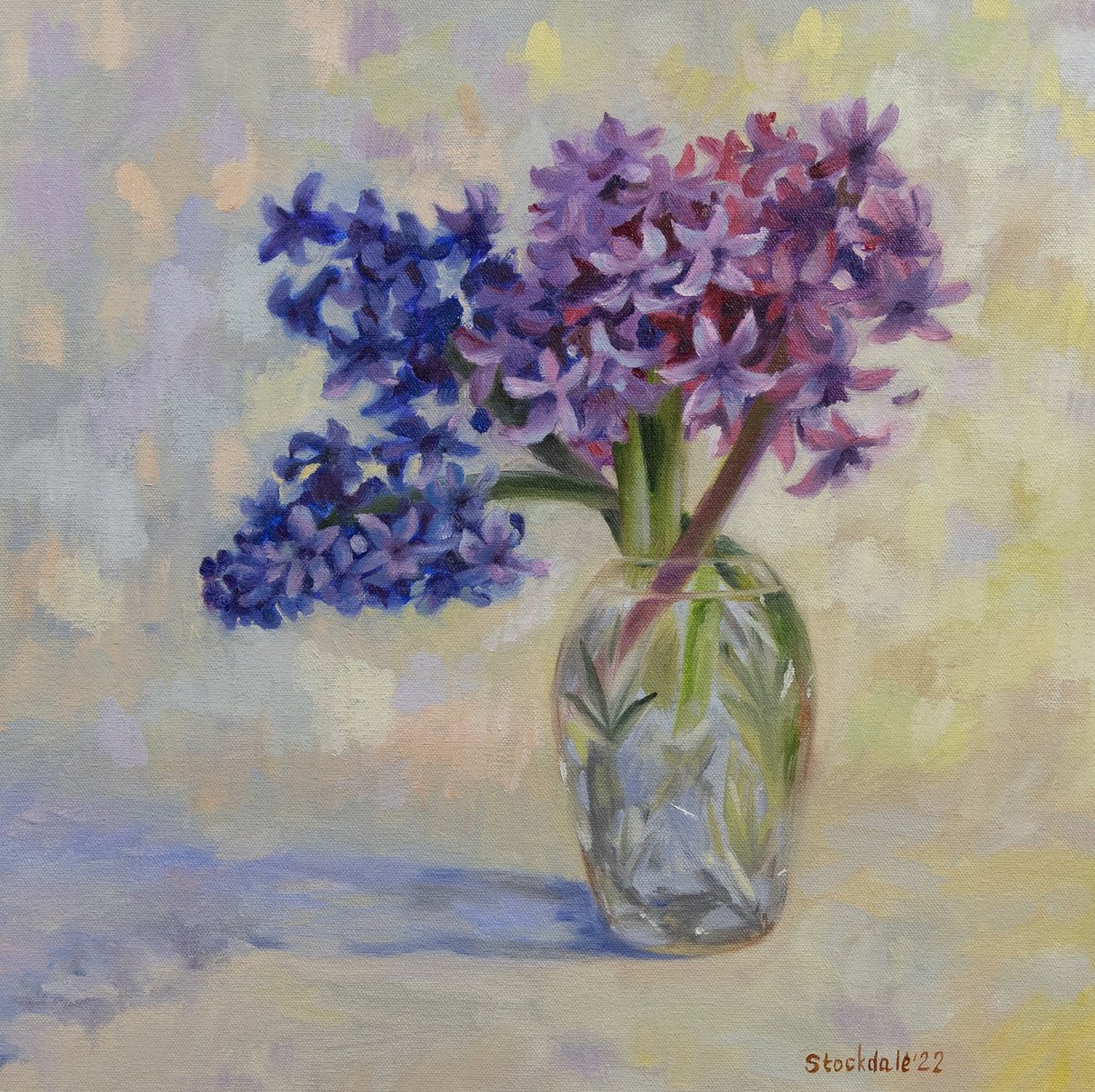 Blue and Pink Hyacinths by Maria Stockdale