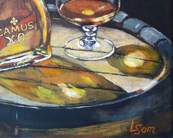 A man's still life with cognac