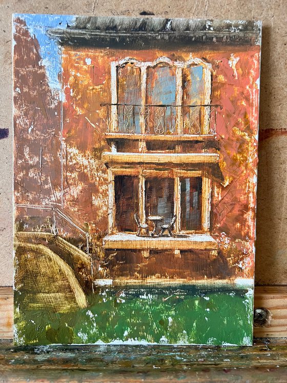 Venice Balcony by the Canal, Old World