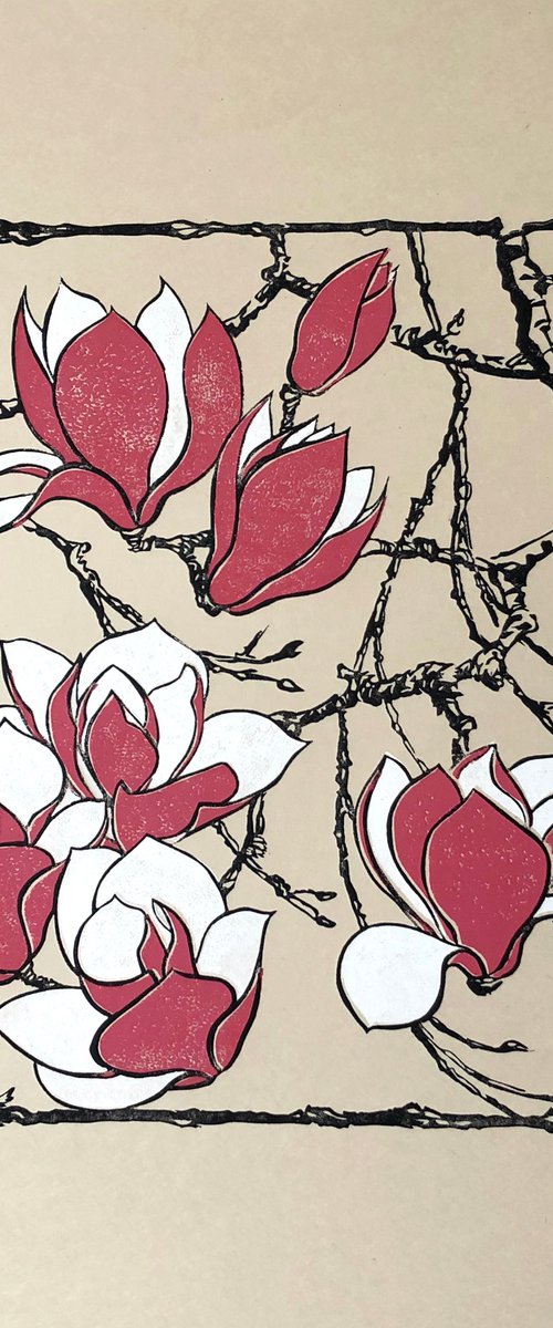 Red magnolia by Andre Matyushin