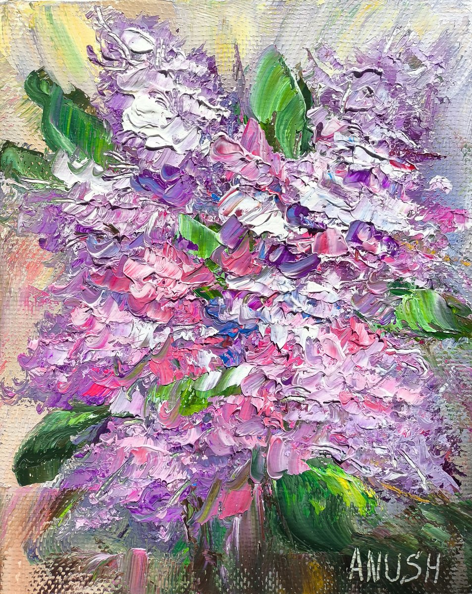 Impressionistic Botanical Oil Painting By Anush Emiryan, 9 X 12, Spring Scent, Original Artwork