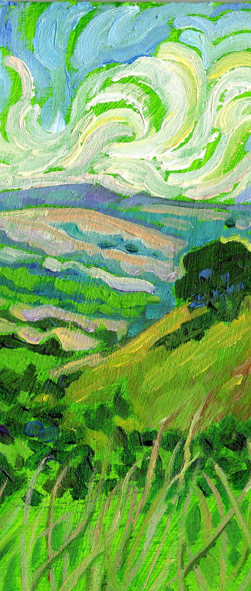Derbyshire Hillside - by Blue John Caves - Miniature Landscape by Mary Kemp