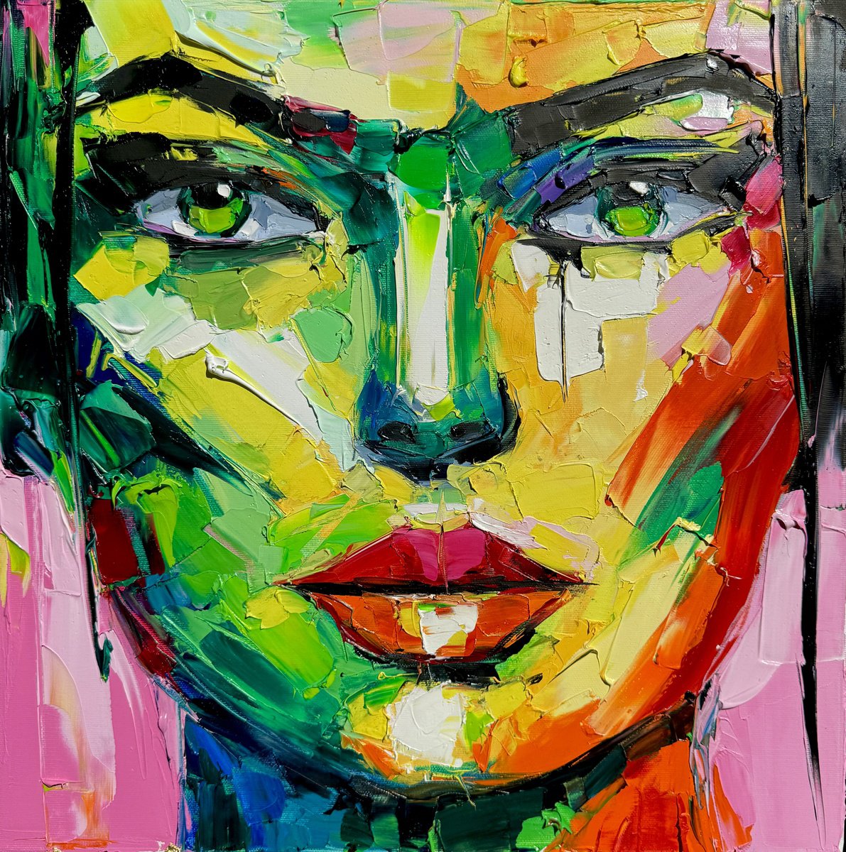 Expressive Oil Painting , The Bloom By Lina Redford, 20 X 20, Artwork For Sale On Artfinder