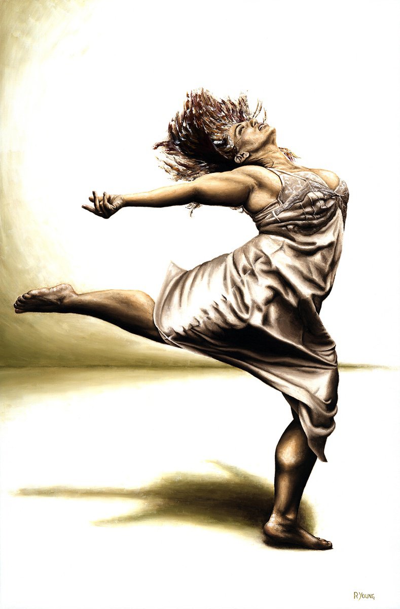 Photorealistic Portrait Oil Painting By Richard Young, 28 X 40", Rubinesque Dancer, Original Artwork