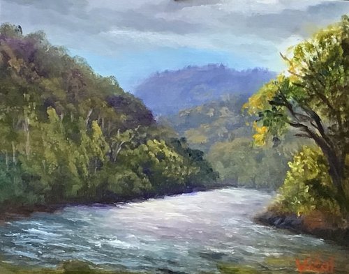 Near lake Placid, QLD - Oil on linen board by Christopher Vidal