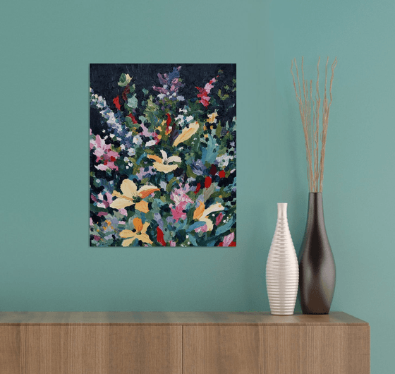 Bright Flowers on Dark Background