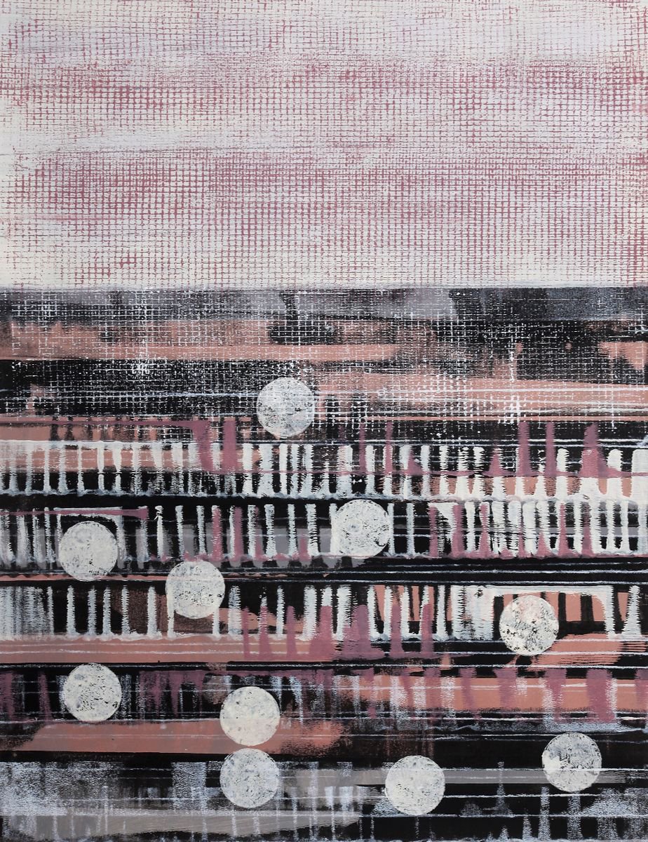 Abstract Acrylic Painting By Petr Strnad, 20 X 26", Nowhere Far Xxi., Original Artwork