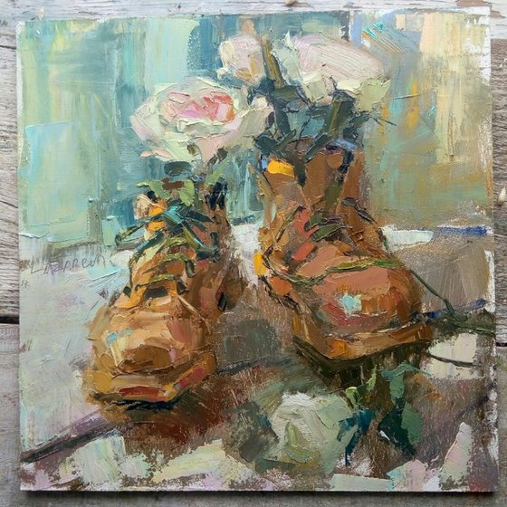 Boots with flowers