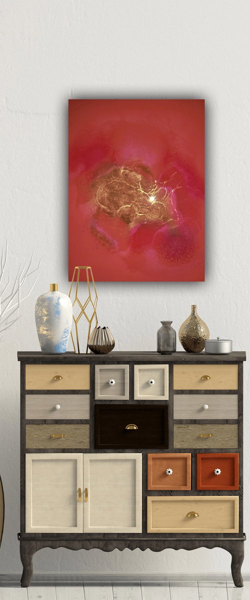 Coral Dreams orange abstract by Ana Hefco