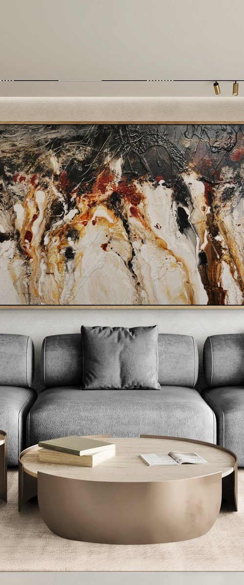 Pangaea 270cm x 120cm Textured Abstract Art by Franko