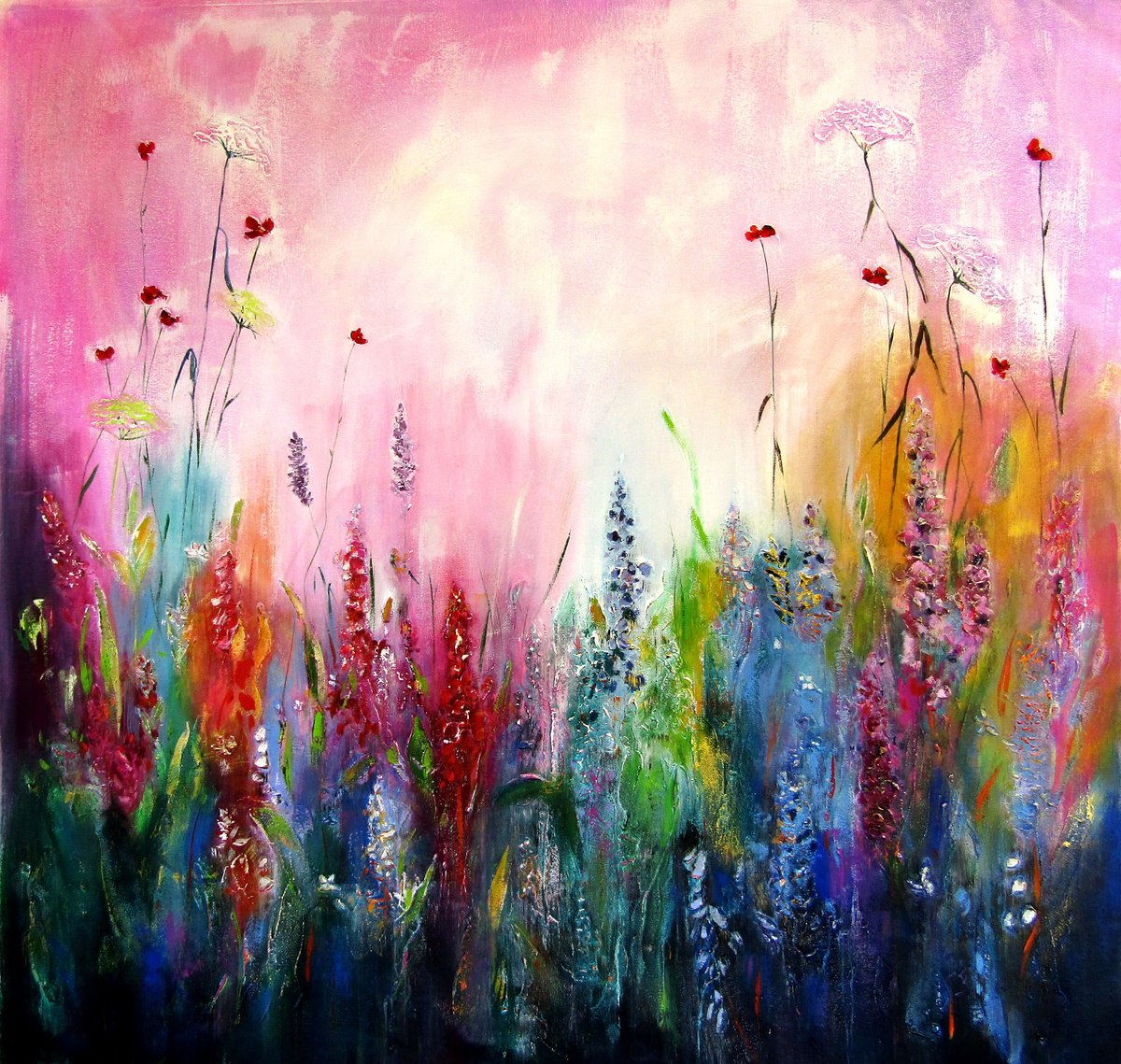 Happy Wildflowers Field Iv By Kovacs Anna Brigitta, 39 X 42, Artwork For Sale On Artfinder