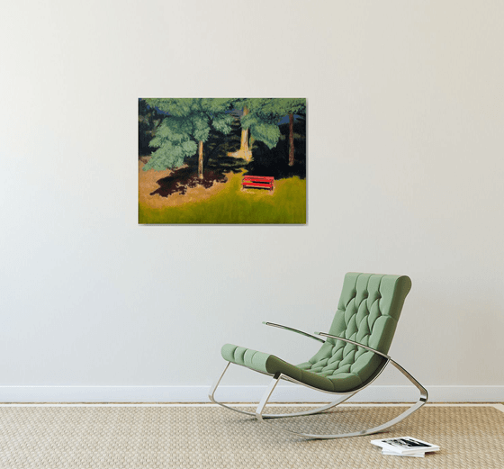 Wooden Bench in the Summer