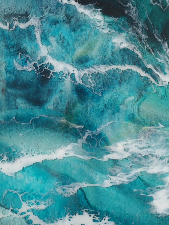 Turquoise watercolor sea