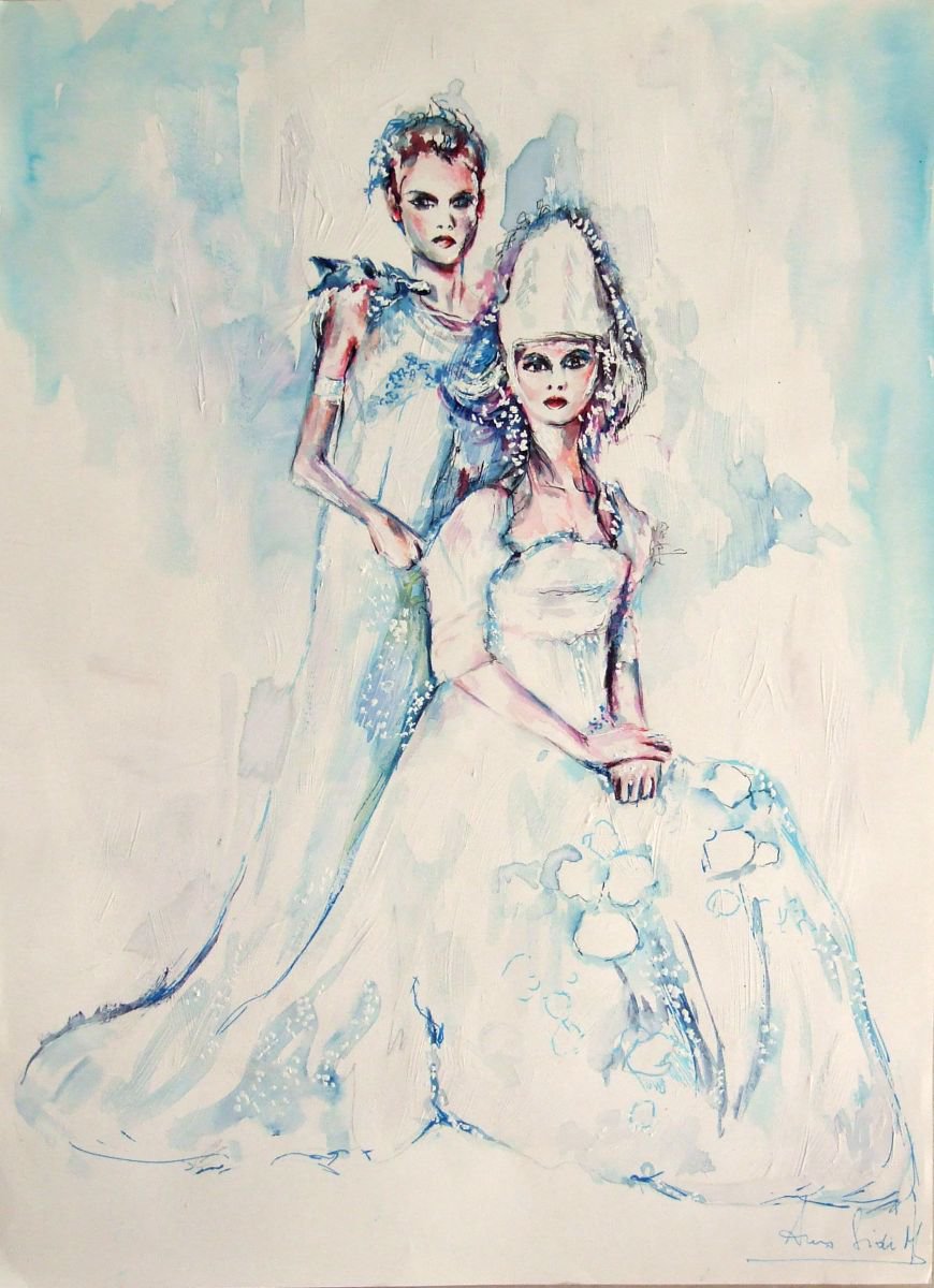 Impressionistic Portrait Painting By Anna Sidi-Yacoub, 12 X 16, Snowy Day, Original Artwork