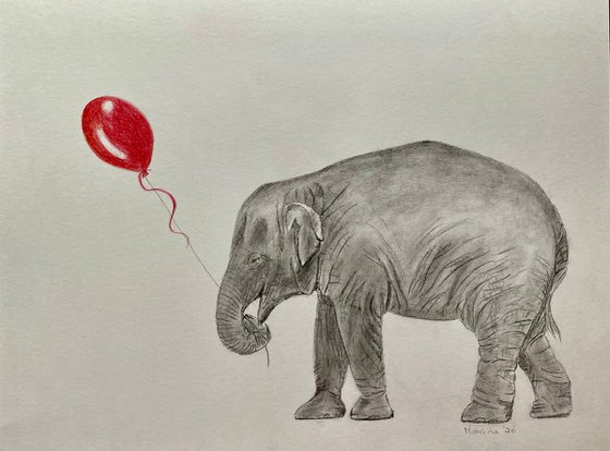 Elephant and balloon