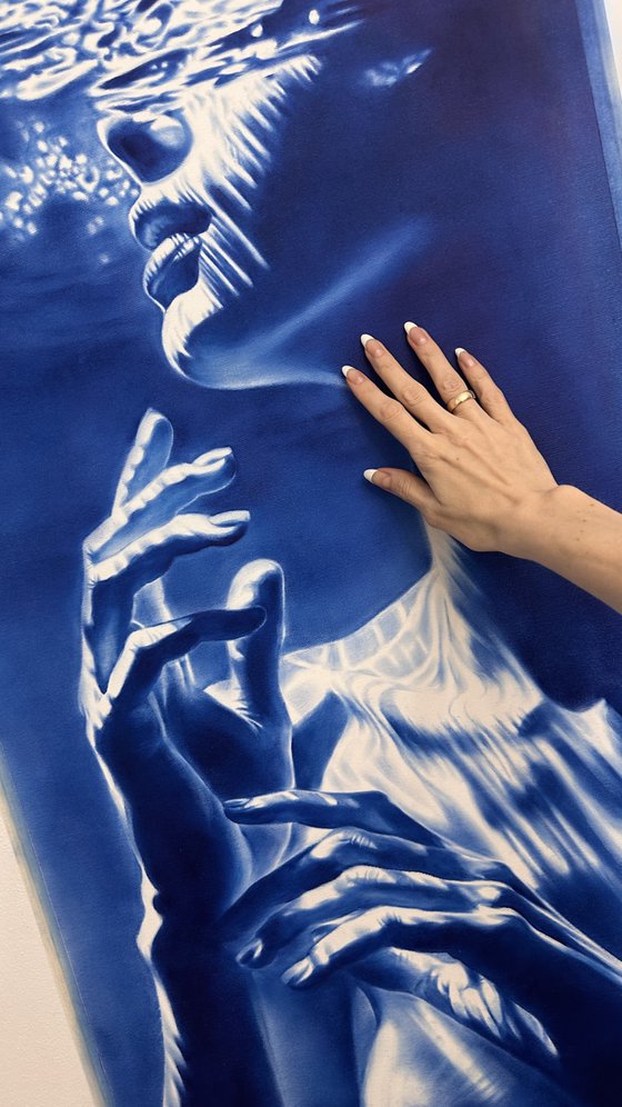 Mermaid's Curiosity - Blue Ocean Nude