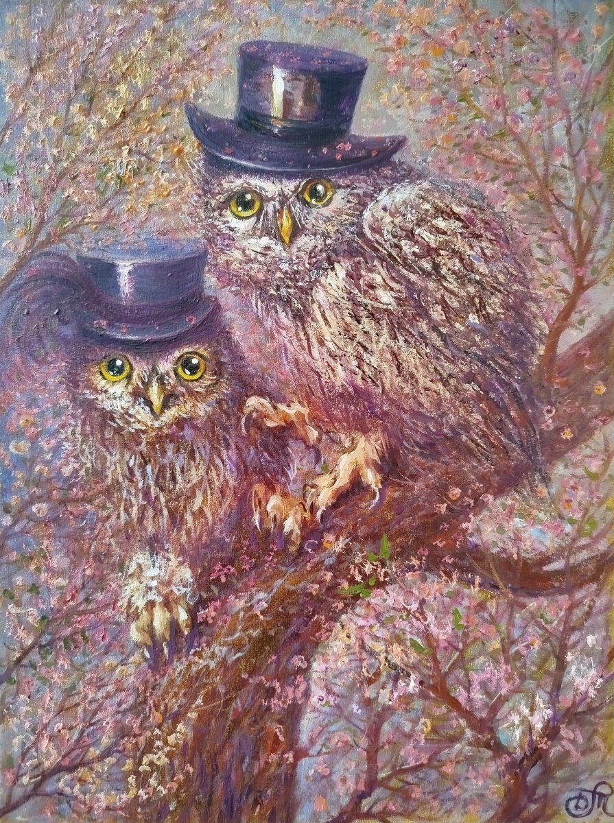 Owls By Dmitrij Tikhov, 12 X 16, Artwork For Sale On Artfinder