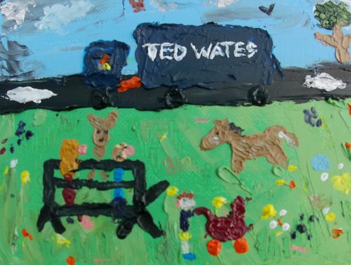 Lorry delivering Ted Wates paintings.... by Ted Wates
