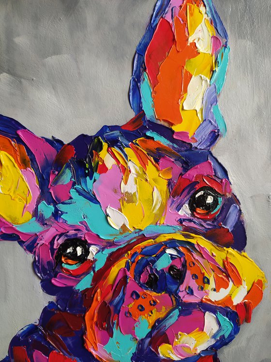 My pet -  French Bulldog, dog, animals, oil painting, French Bulldog oil painting, pet, pet oil painting, gift, animals art, bulldog