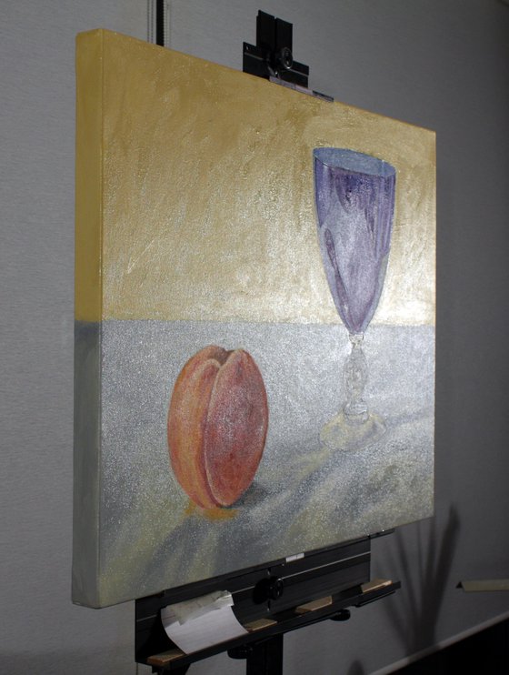 Peach and Blue Glass