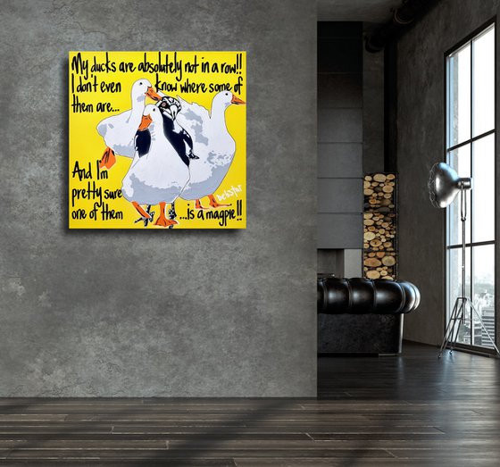Yellow Ducks in a Row! 2 61cm x 61cm