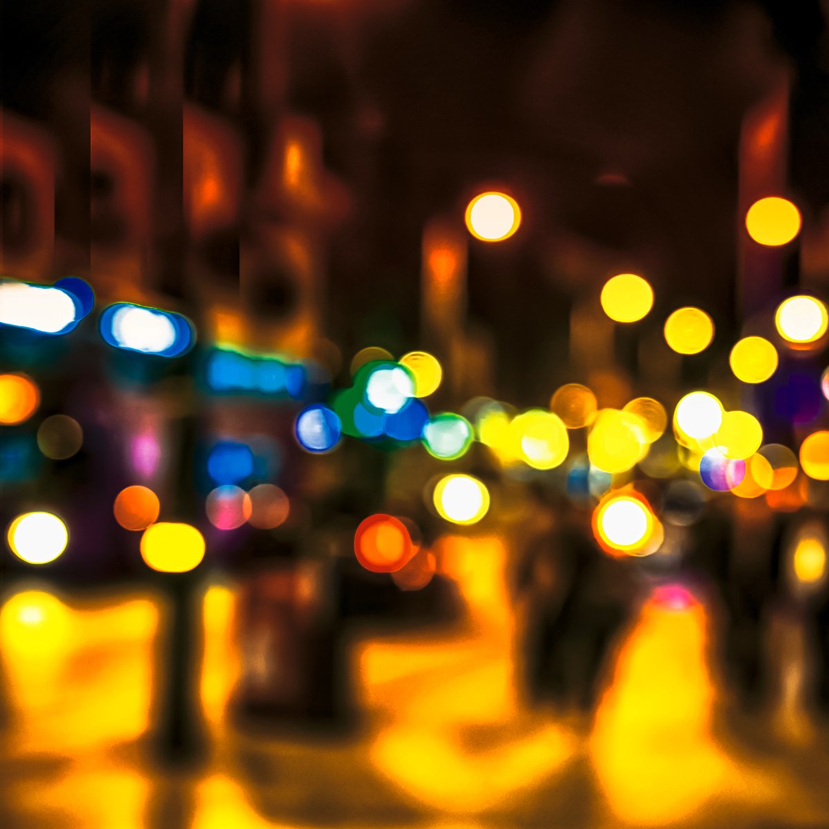 City Lights 1. Limited Edition Abstract Photograph Print #1/15. Nighttime abstract photog... by Graham Briggs
